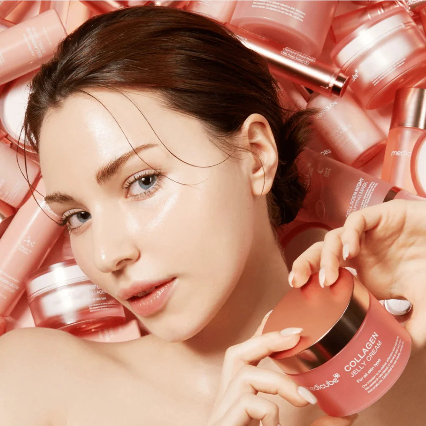 Crema de Gelatina de Colágeno y Niacinamida Crema hidratante Facial Instant Glow Booster l