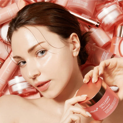 Crema de Gelatina de Colágeno y Niacinamida Crema hidratante Facial Instant Glow Booster l