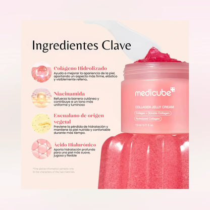 Crema de Gelatina de Colágeno y Niacinamida Crema hidratante Facial Instant Glow Booster l